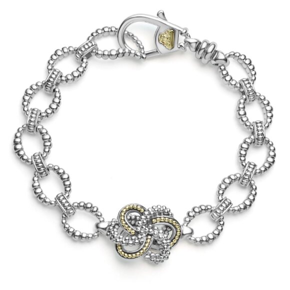 LAGOS Jewelry - LAGOS Silver and Yellow Gold Beaded Knot Link Bracelet